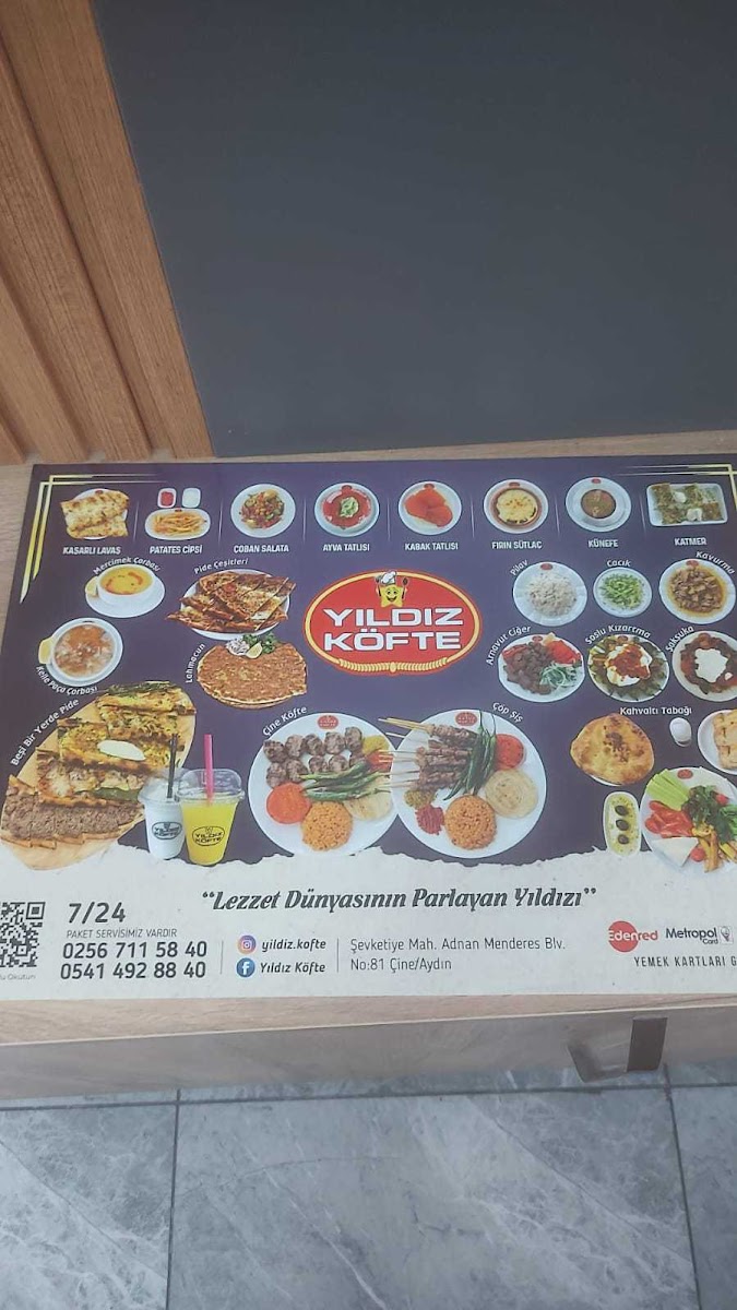 Menu Yıldız Köfte Ve Izgara Salonu - Ünlü Çine Köftesi-1