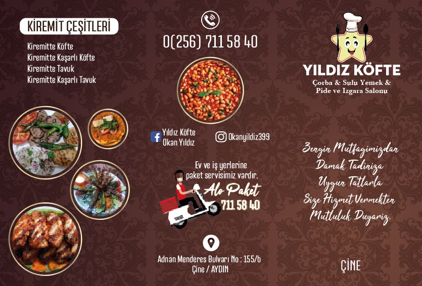 Menu Yıldız Köfte Ve Izgara Salonu - Ünlü Çine Köftesi-3